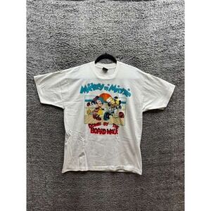 Vintage Disney Mickey & Minnie Mouse Down By The Boardwalk T-Shirt White Size XL